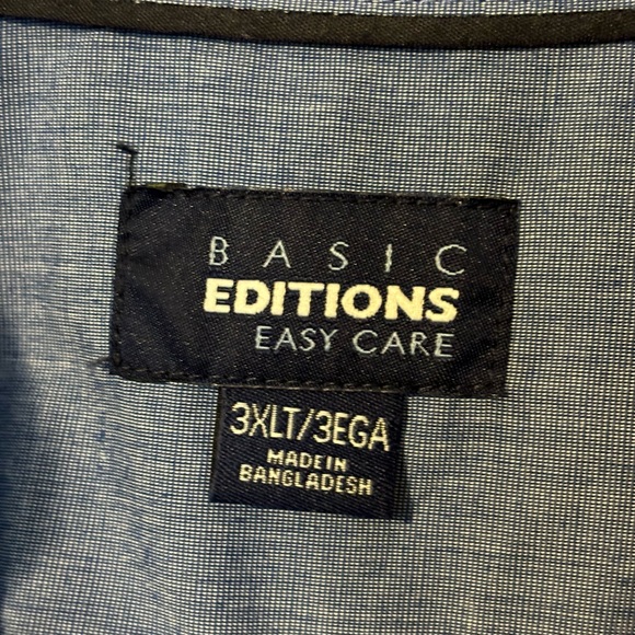 Basic Edition Men’s Button Shirt 3XLT - Picture 3 of 3